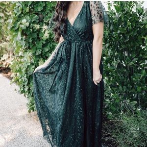 Baltic Born green embellished maxi dress. Size L.